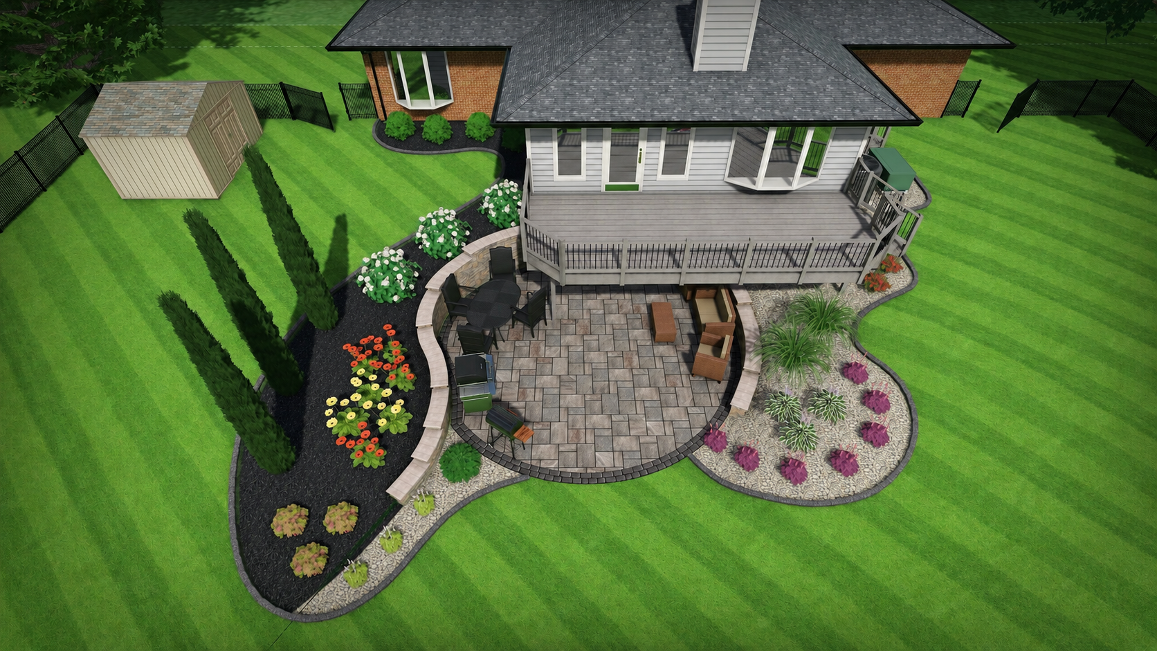3D design preview: Backyard Patio & Deck